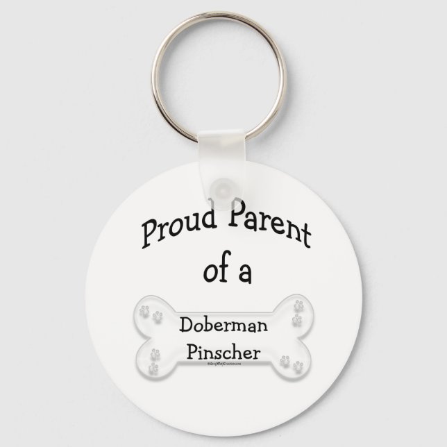 Proud Parent of a Doberman Pinscher Keychain (Front)