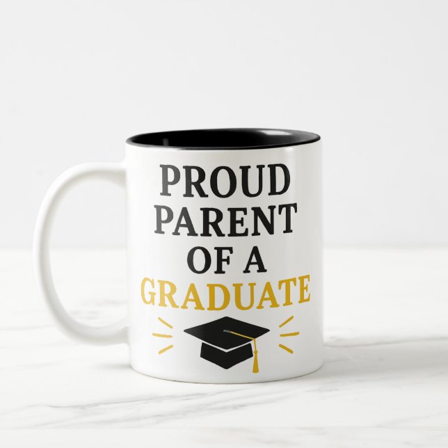Proud Parent of a Graduate Two-Tone Coffee Mug (Left)