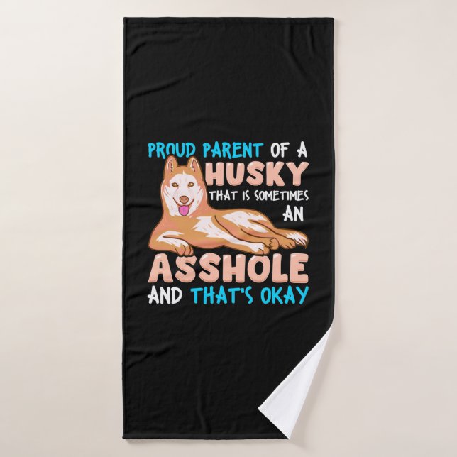 Proud Parent Of A Husky Dog Bath Towel (Bath Towel)