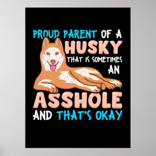 Proud Parent Of A Husky Dog Poster