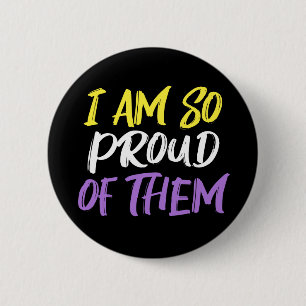 Proud Parent of Nonbinary Child Mum or Dad 6 Cm Round Badge