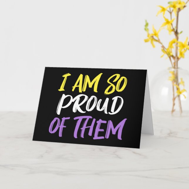 Proud Parent of Nonbinary Child Mum or Dad Card (Yellow Flower)
