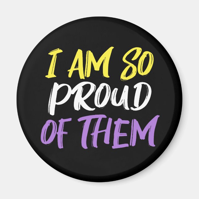 Proud Parent of Nonbinary Child Mum or Dad Magnet (Front)