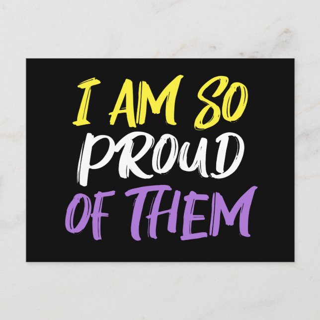 Proud Parent of Nonbinary Child Mum or Dad Postcard (Front)