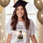 Proud Parent of the Graduate & custom Photo & Name T-Shirt<br><div class="desc">Celebrate your graduate’s big achievement with this custom graduation shirt for proud parents! Designed to showcase your pride in style, this shirt features a personalised photo, the graduate’s name, and school. It’s the perfect outfit for graduation ceremonies, parties, and photo ops. Whether you're a proud mum, dad, or grandparent, this...</div>