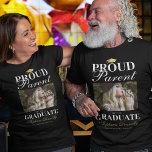 Proud Parent of the Graduate Photo T-Shirt<br><div class="desc">Commemorate your child's graduation in a unique and stylish way with our elegant graduation celebration t-shirt. Engage with the joy of their accomplishment and wear your pride on your sleeve. With a custom photograph, the classic mortarboard emblem, and a heartfelt message stating 'proud parent of the graduate', this t-shirt is...</div>
