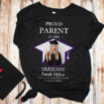 Proud Parent of the Graduate With a Photo & Name T-Shirt<br><div class="desc">Celebrate your graduate’s big achievement with this custom graduation shirt for proud parents! Designed to showcase your pride in style, this shirt features a personalised photo, the graduate’s name, and school. It’s the perfect outfit for graduation ceremonies, parties, and photo ops. Whether you're a proud mum, dad, or grandparent, this...</div>