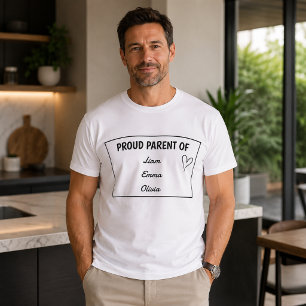 Proud Parent Of With Custom Kids Names T-Shirt