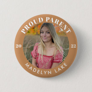 Proud Parent Photo 2022 Graduation 6 Cm Round Badge