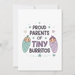 Proud Parents of Tiny Burritos Art Invitation
