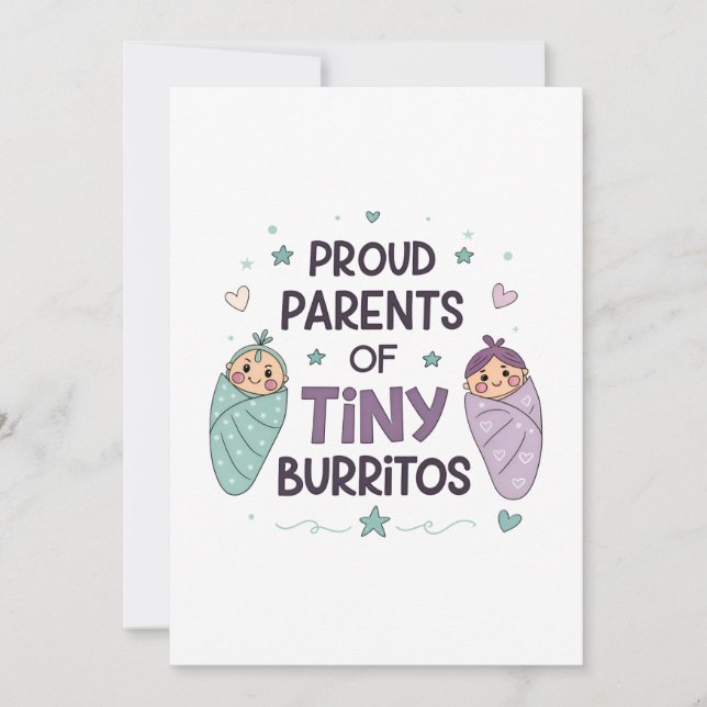 Proud Parents of Tiny Burritos Art Invitation (Front)