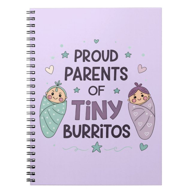 Proud Parents of Tiny Burritos Art Notebook (Front)