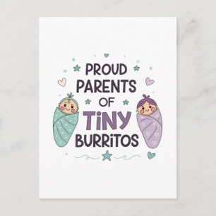 Proud Parents of Tiny Burritos Art Postcard