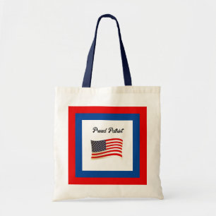 Proud Patriot American Flag,  USA Independence Day Tote Bag