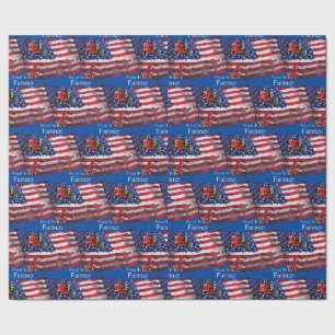 Proud Patriotic Farmer Flag Thunder_Cove Wrapping Paper
