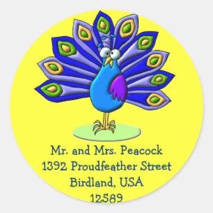 Proud Peacock Classic Round Sticker