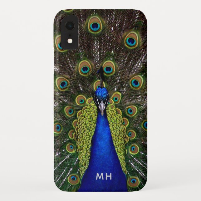 Proud Peacock custom monogram phone cases (Back)