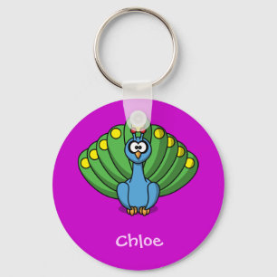 Proud peacock key ring