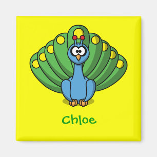 Proud peacock magnet