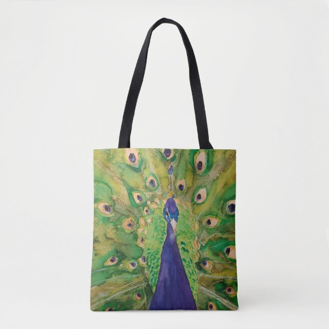 Proud Peacock Painting By MirandaPA Tote Bag (Front)
