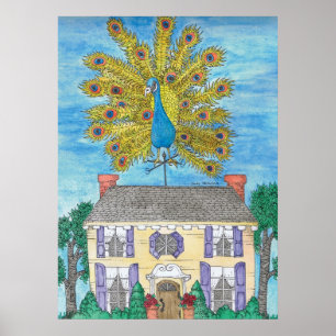 Proud Peacock Poster Print