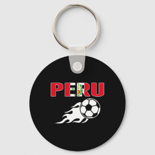 Proud Peru Soccer Fans Jersey Peruvian Flag Footll Key Ring
