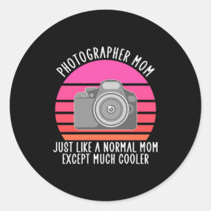 Proud Photographer Mum Classic Round Sticker