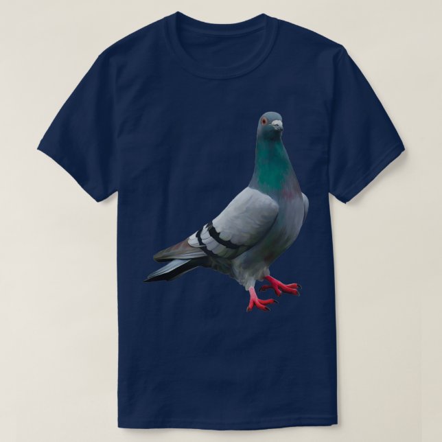 Proud Pigeon illustration Elegant pigeon art Bird  T-Shirt (Design Front)