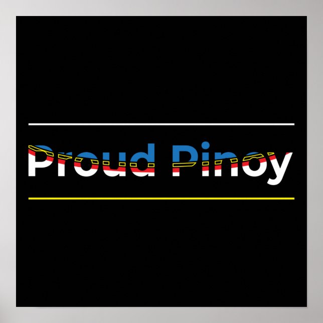 Proud Pinoy - Filipino Flag Abstract Geometric Poster (Front)