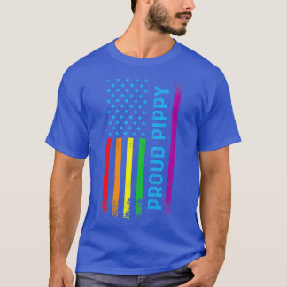 Proud Pippy LGBT LGBTQ Rainbow Flag Proud Grandma  T-Shirt