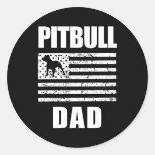 Proud Pitbull Dad American Bully 'S Classic Round Sticker