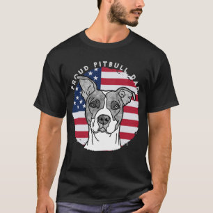 Proud Pitbull Dad American Flag T-Shirt