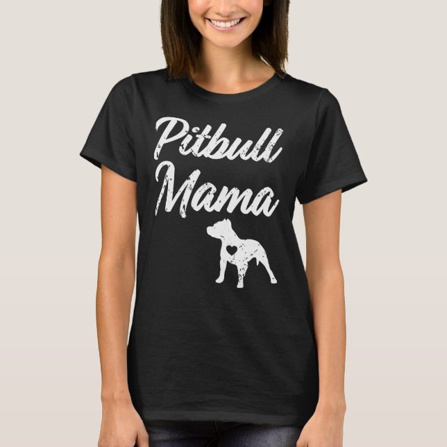 Proud Pitbull Mama Womens Pit Bull Dog T-Shirt (Front)