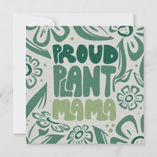 Proud Plant Mama – Bold Plant Lover Flat Card (Front)