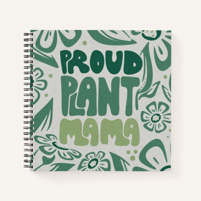 Proud Plant Mama – Bold Plant Lover Notebook (Front)
