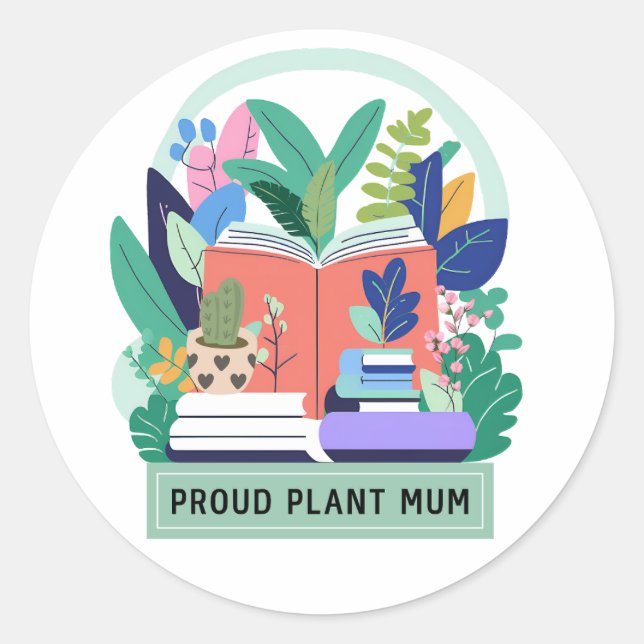 Proud Plant Mom Classic Round Sticker (Front)