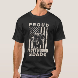 Proud Plott Hound Dad American Flag Patriotic Dog T-Shirt