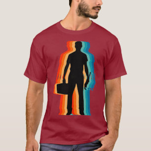 Proud Plumber Papa Retro Vintage Plumber Dad T-Shirt