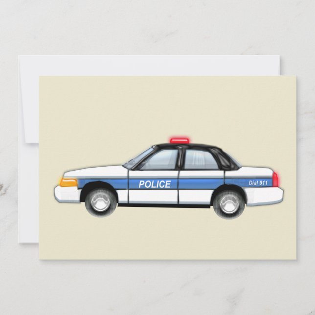 Proud Police Car Invitation (Front)