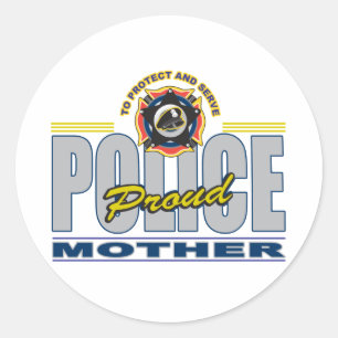 Proud Police Mother Classic Round Sticker