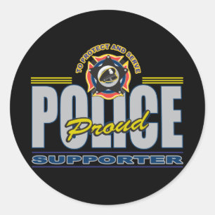 Proud Police Supporter Classic Round Sticker
