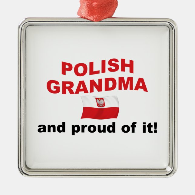 Proud Polish Grandma Metal Tree Decoration (Front)