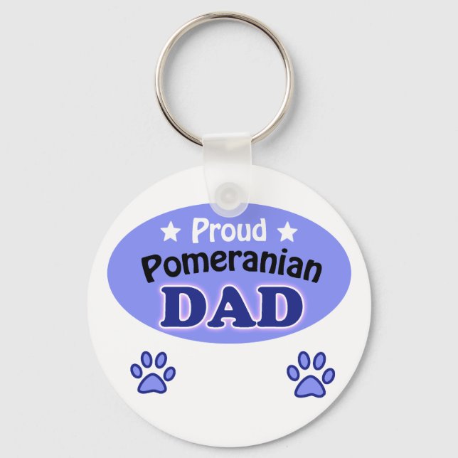 Proud Pomeranian Dad Key Ring (Front)