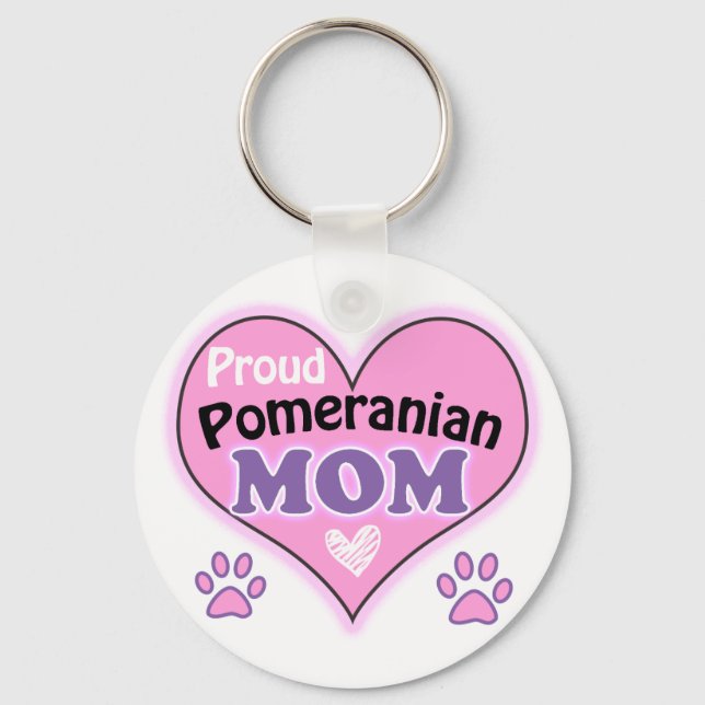 Proud Pomeranian  Mum Key Ring (Front)