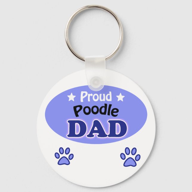 Proud Poodle Dad Key Ring (Front)