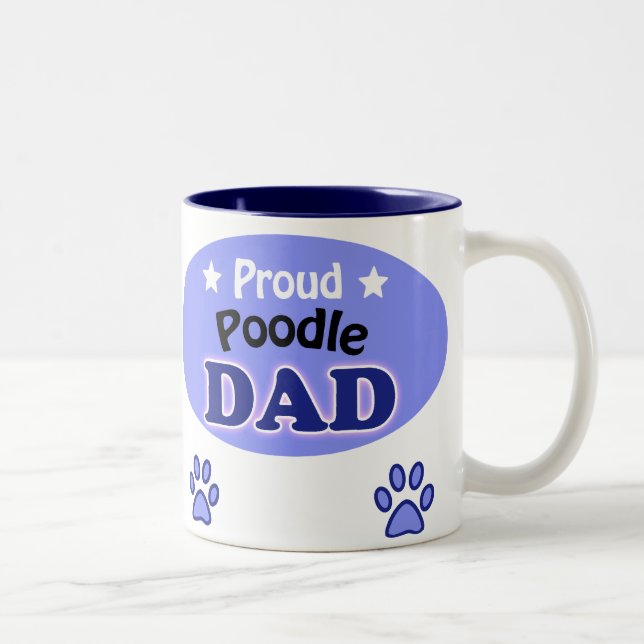 Proud Poodle Dad Two-Tone Coffee Mug (Right)