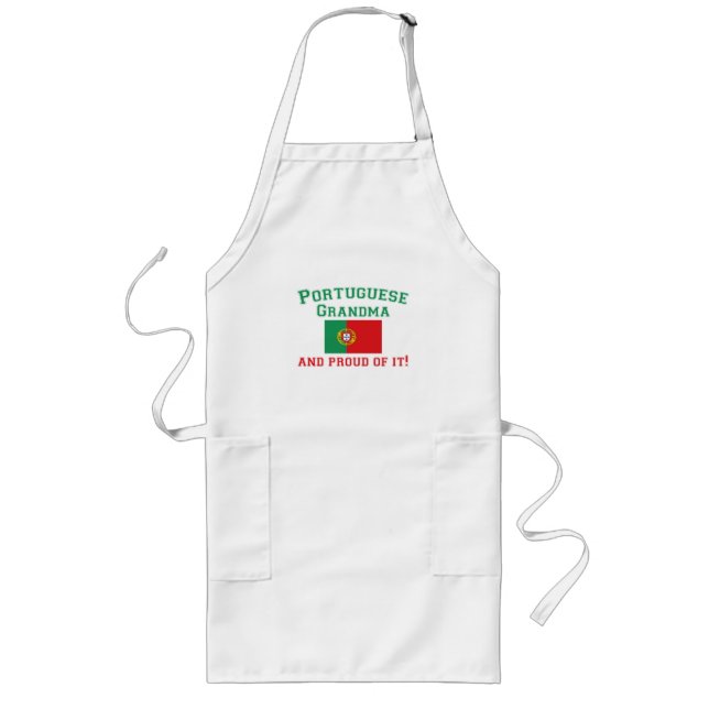 Proud Portuguese Grandma Long Apron (Front)
