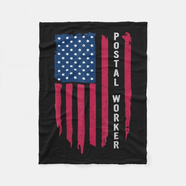 Proud Postal Worker Postmaster Us Post Service Mem Fleece Blanket (Front)