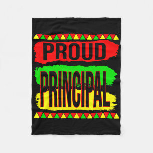 Proud Principal Cool Black History Month Pride Afr Fleece Blanket