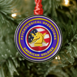 Proud Psychological Operations Veteran Christmas Metal Ornament